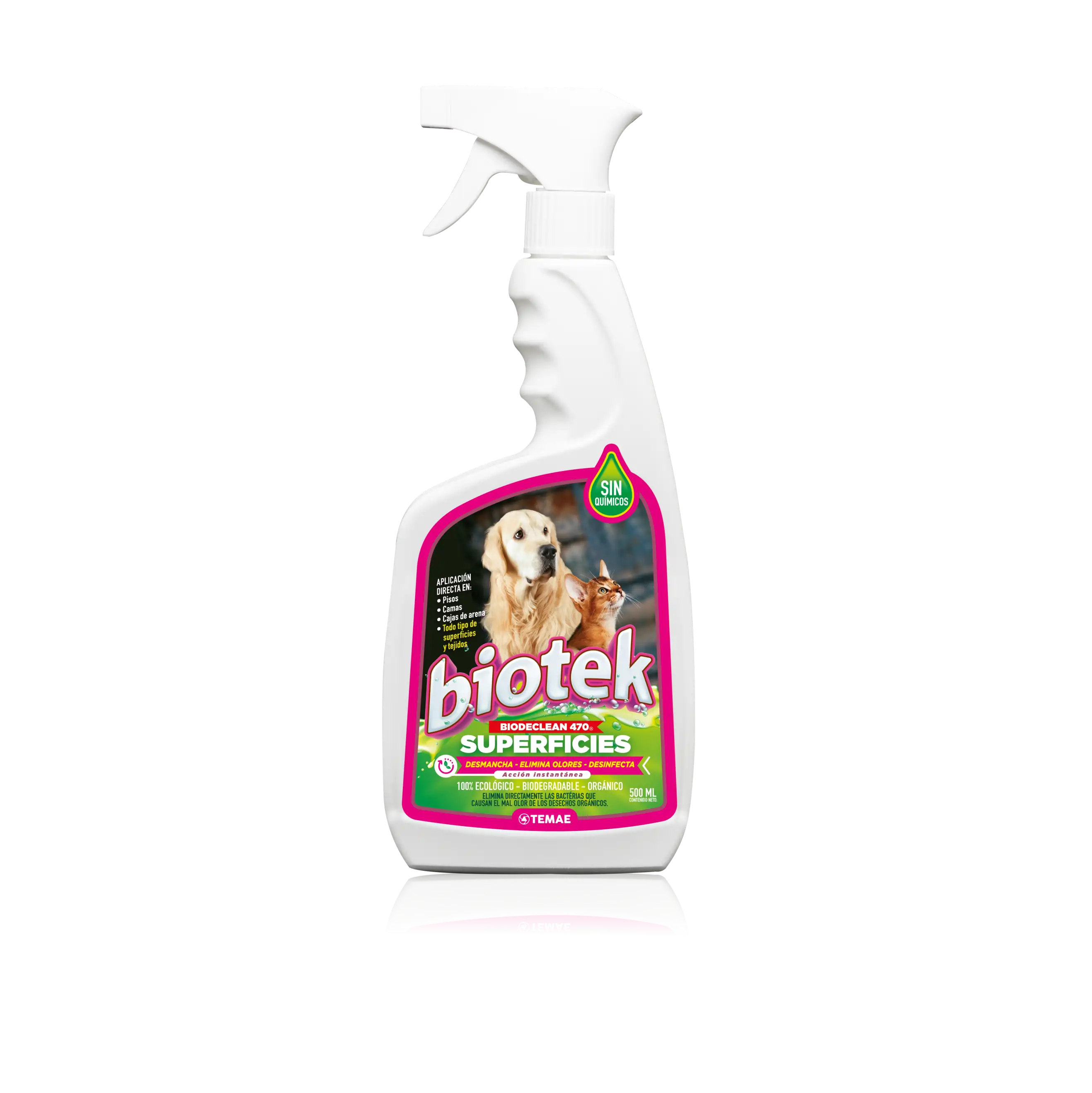 Limpiador y Eliminador de Olores Biotek Superficies Mascotas 500 Ml